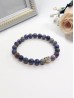 Blue Lace Agate Blessing Bead Bracelets with Gift Box. 